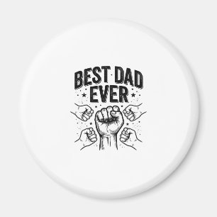 Best Dad Ever Fist Bump Vintage Shirt Design_1 Magnet