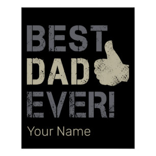 Best Dad Ever for Father's Day Vintage Thumb Up Poster