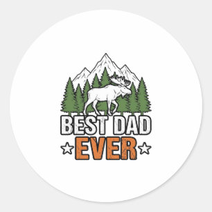 Best Dad Ever Forest Creature Vintage Dad Shirt De Classic Round Sticker