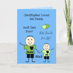Best Dad ever from little boy birthday greeting Card