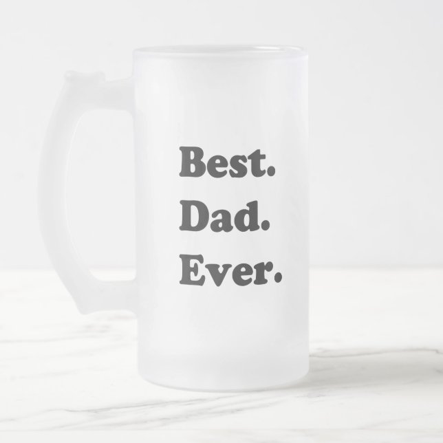 best dad ever frosted glass beer mug (Left)