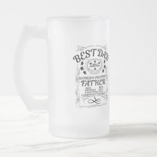Best dad ever frosted glass beer mug