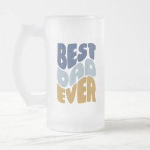 Best dad ever frosted glass beer mug