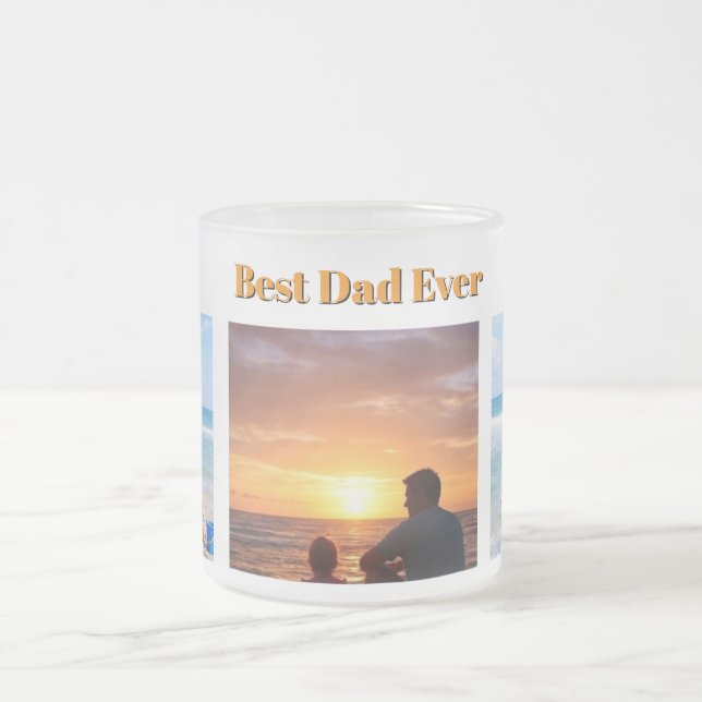 Best Dad Ever  Frosted Glass Coffee Mug (Center)