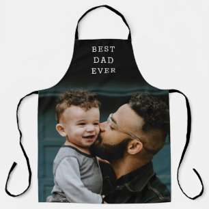 Best Dad Ever Full Photo Black Personalised  Apron