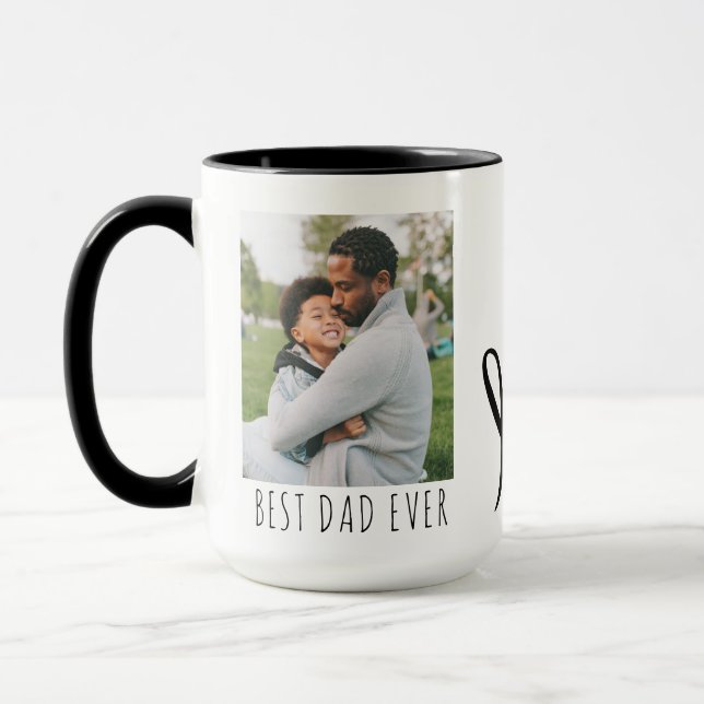 Best Dad Ever Full Photo Personalised Coffee Mug (Left)