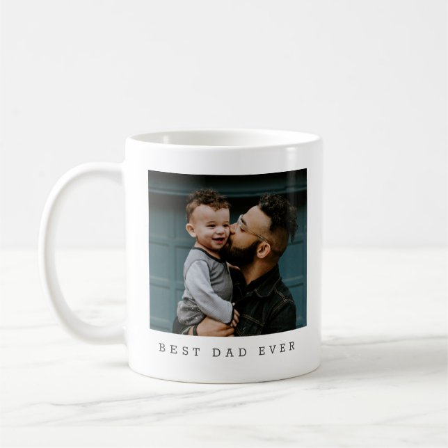 Best Dad Ever Full Photo Personalised Coffee Mug (Left)