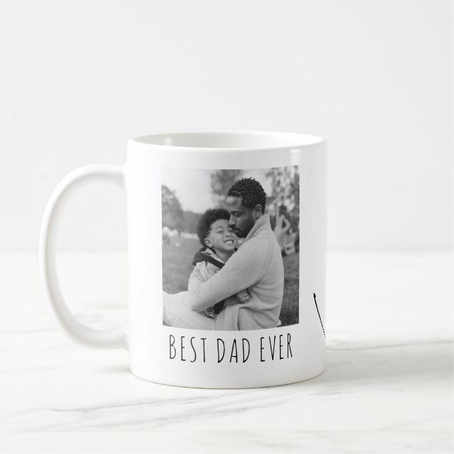 Best Dad Ever Full Photo Personalised Coffee Mug (Left)