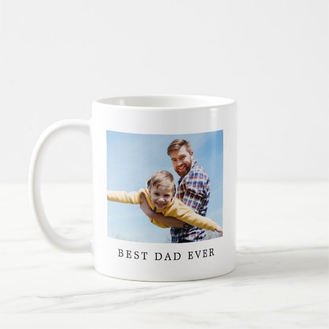Best Dad Ever Full Photo Personalised Coffee Mug (Left)