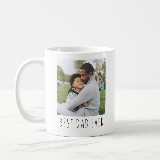 Best Dad Ever Full Photo Personalised Coffee Mug (Left)