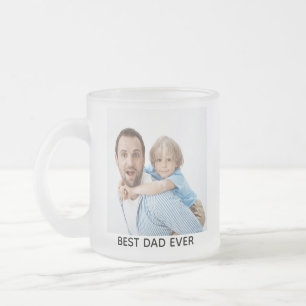 Best Dad Ever Full Photo Personalised Frosted Glass Coffee Mug