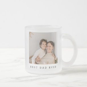 Best Dad Ever Full Photo Personalised Frosted Glass Coffee Mug