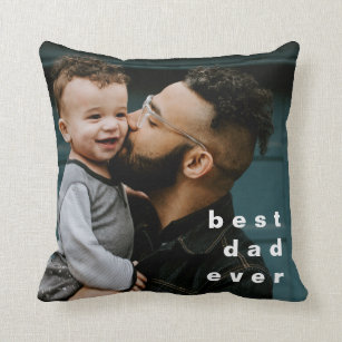 Best Dad Ever Full Photo Personalised Overlay Cushion