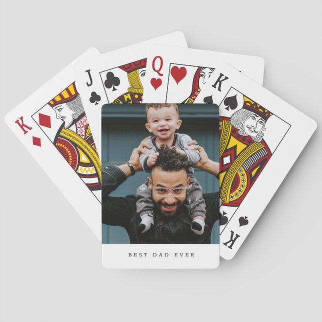 Best Dad Ever Full Photo Personalised Playing Cards (Back)