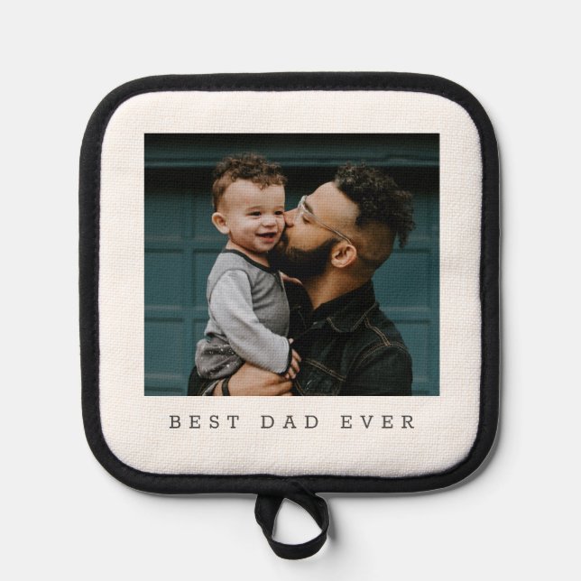 Best Dad Ever Full Photo Personalised Pot Holder (Front)