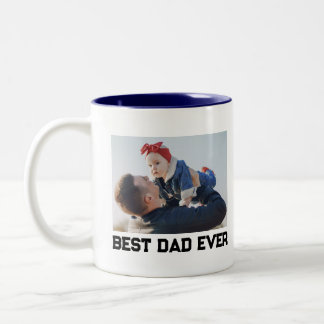Best Dad Ever Full Photo Personalised Two-Tone Coffee Mug
