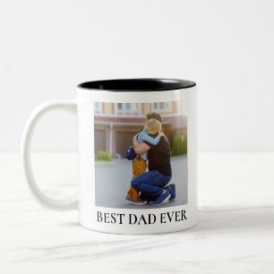 Best Dad Ever Full Photo Personalised Two-Tone  Coffee Mug