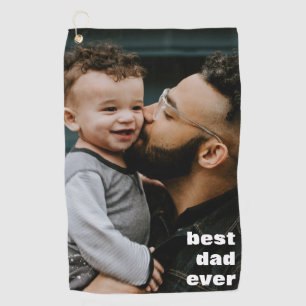 Best Dad Ever Full Photo Personalized Golf Towel