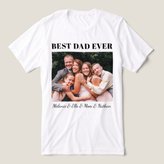 Best Dad Ever Fully Customisable Family Hug Photo Tri-Blend Shirt