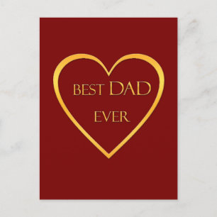 Best dad ever golden postcard
