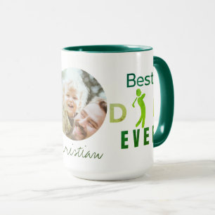 Best Dad Ever Golf Photo Cool Modern Fathers Day Mug