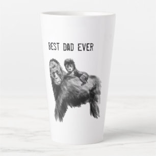 Best dad ever gorilla with baby latte mug
