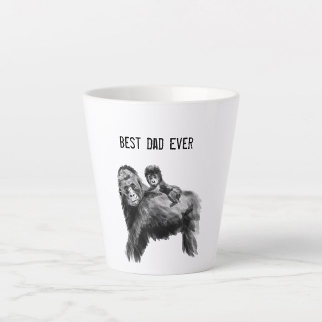 Best dad ever gorilla with baby latte mug (Front)