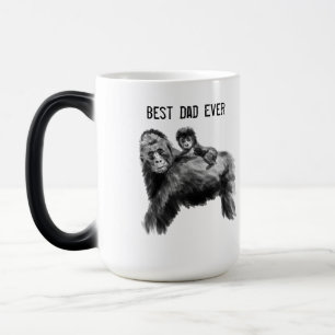 Best dad ever gorilla with baby magic mug