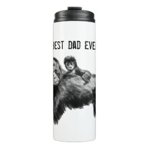 Best dad ever gorilla with baby thermal tumbler