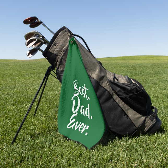 'Best. Dad. Ever.' Green White Heartfelt Golf Towel (Green)