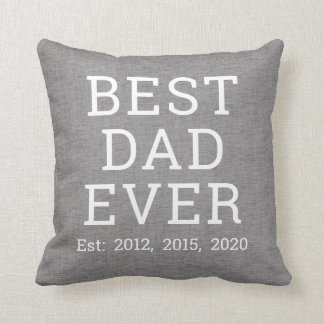 Best Dad Ever Grey Linen Father's Day Cushion