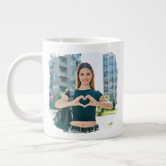 Best Dad Ever Grunge Border Photo Large Coffee Mug