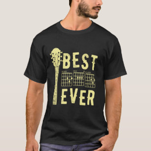 Best Dad Ever Guitar Chord Music Retro Fathers Day T-Shirt