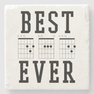 Best Dad Ever Guitar Chords Father's day Gift Stone Coaster
