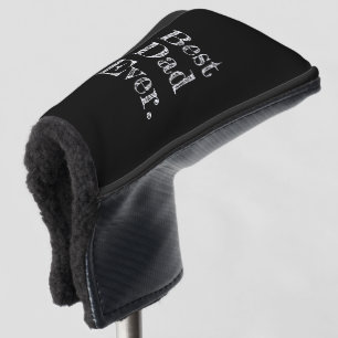 Best Dad Ever Hand Drawn Typography Black Golf Head Cover