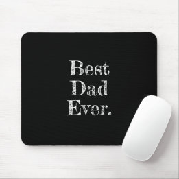 Best Dad Ever Hand Drawn Typography Black Mouse Mat