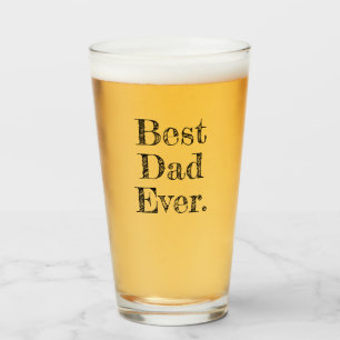 Best Dad Ever Hand Drawn Typography Glass