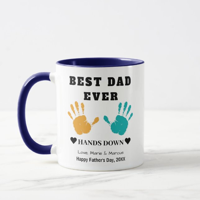 Best Dad Ever Hands Down Father's Day Mug (Left)