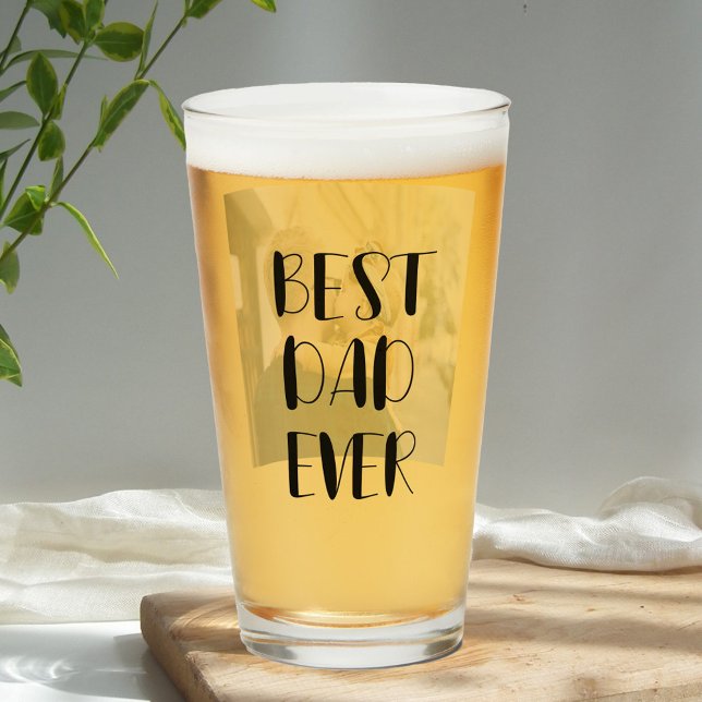 Best Dad Ever Handwriting Calligraphy Photo Glass (Creator Uploaded)