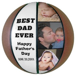 Best Dad Ever Happy Father's Day 3 Photo Collage Basketball
