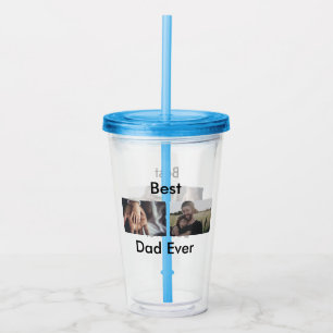 best dad ever happy father's day add your photo acrylic tumbler
