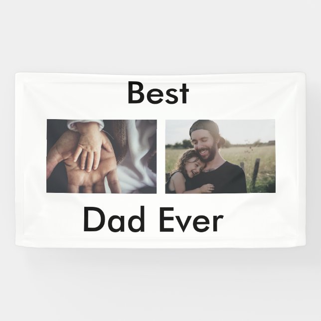 best dad ever happy father's day add your photo  banner (Horizontal)