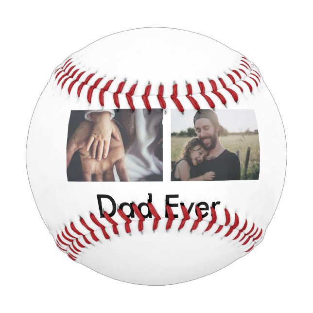 best dad ever happy father's day add your photo  baseball (Front)
