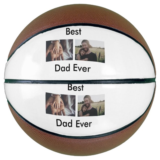 best dad ever happy father's day add your photo  basketball (Front)