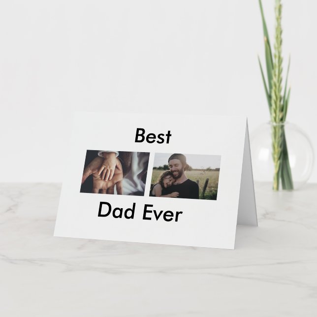 best dad ever happy father's day add your photo  foil holiday card (Front)