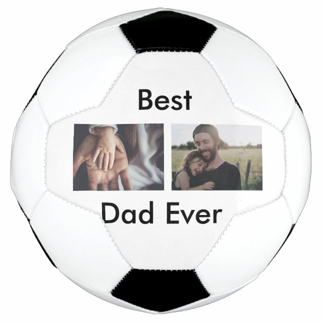 best dad ever happy father's day add your photo  football (Front)