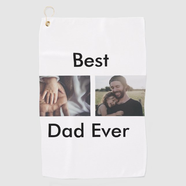 best dad ever happy father's day add your photo  golf towel (Front)