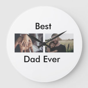 best dad ever happy father's day add your photo large clock