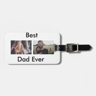 best dad ever happy father's day add your photo  luggage tag