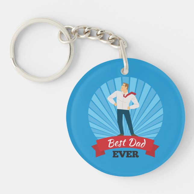 Best Dad Ever Happy Father's Day | Keychain (Front)